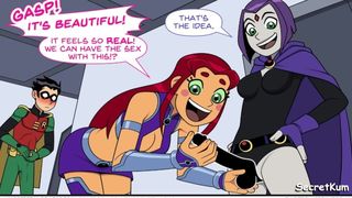 Teenie Titans Emotobat Sickness pt. #4 - Robin's Threesome with Ravin and Starfire - DP Anal Cream pie