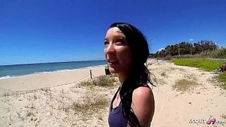 Petite Teenie Tania Pickup for First Assfuck at Public Beach by cougar Dude