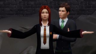 Ginny Weasley having sex with Tom Riddle in the secretly watching chamber