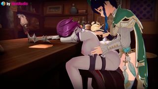 Venti rides Sleepy Rosaria in the behind - Genshin Impact 3d animation loop with sound