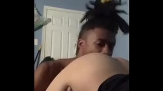 DADDY PUTS HIS TOUNGE AND HUGE EBONY MEAT IN MY BUTT AND CUNT 