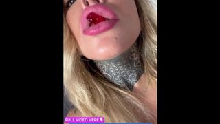 Your giantess Ashley has a sexual session with her tiny gummy bears (vore, snatch, bum)