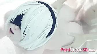 Collection of NieR Automata Cartoon Cute 2b with Perfect Pussy