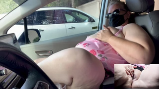 Alluring Horny Monstrous Behind BIG BREASTED WOMAN Milf Mom Caught Jerking Off Publicly In Car (African Lover Jerk Off On SSBBW) SELF PERSPECTIVE