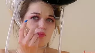 Submissive Attractive Bitch Swallowing Rod