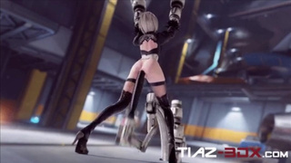 2B Held in a Fucking Machine With a Humongous Dildo