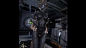 Alluring Ebony Sexbot Nailed Between the Thighs