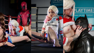 PLAYTIME Cosplay Harley Quinn Gets Drilled Doggystyle (Orgy)