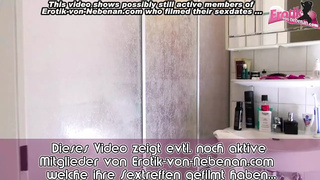 German blonde GF make homemade anal POINT OF VIEW in shower