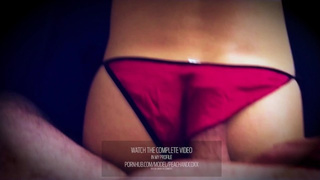 CLIP???? SECRETARY WEARING LINGERIE RED SILK PANTIES AND FISHNET STOCKINGS TO GOT SPERM IN JUICY REAR-END