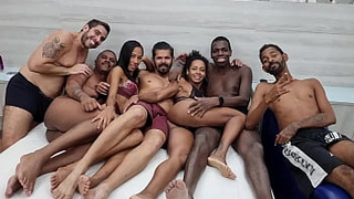 Bum the scenes of a mega orgy with the chicks Yasmin Ribeiro and Afrodite Hotwife