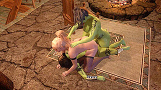 Two Orc Dickgirls Double Penetration Anal Sex With A Ladyboy Elf