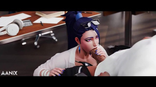 K/DA Kai'Sa Swallowing your Large Dick for Exam Answers [League of Legends] [3D Asian cartoon] [Bj] [Anal]