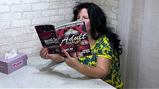 The stepmom was sitting in the kitchen and reading an erotic magazine, when the stepson came up, she unbuttoned his fly, blowed and gave him tight anal to spunk