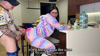 My otaku stepsister wants to get banged in the bum and uses her favorite pajamas to do it