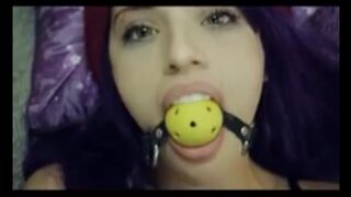 Beautiful EMO Girl with a Ball Gag Tied up and Fucked