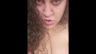 Puerto Rican Thickness Seductively Tease, Sliding up and down her Toy Moaning Squirt