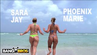 BANGBROS - PAWG Pornstars Sara Jay and Phoenix Marie get their Monstrous Asses Screwed