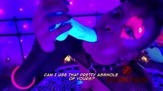 Neon Anime Lady Group-Sex Oral Anal DP