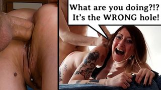 Wrong Hole, Crying Slut Screaming ROUGH ANAL DESTRUCTION "PLEASE NO don't fuck my booty!" IT HURTS?