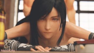 Busty Tifa Mounts Monster Wang - Doggystyle in Public